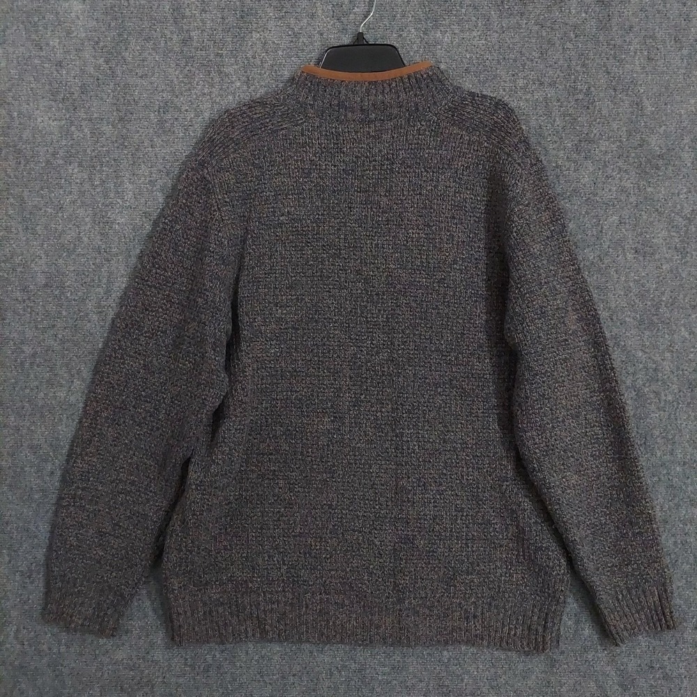 Pendleton Sweater Mens XL Gray Shetland Wool Quarter Zip Mock Neck Knit Pullover - Picture 2 of 10